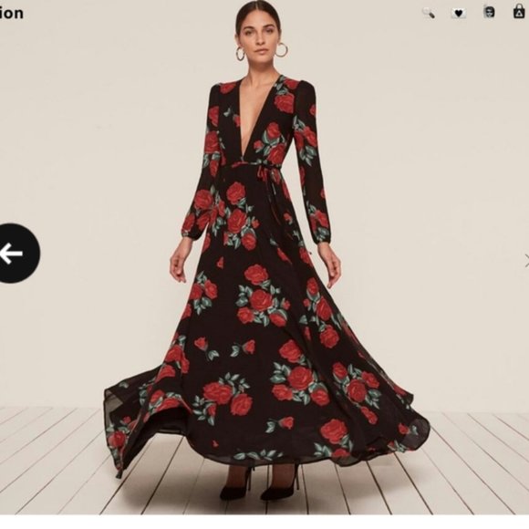 Reformation Milan Hera Carnation Maxi Wrap Dress - Picture 9 of 15